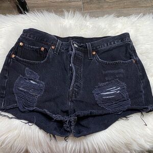 Levi's Black Distressed Jean Shorts, size 31